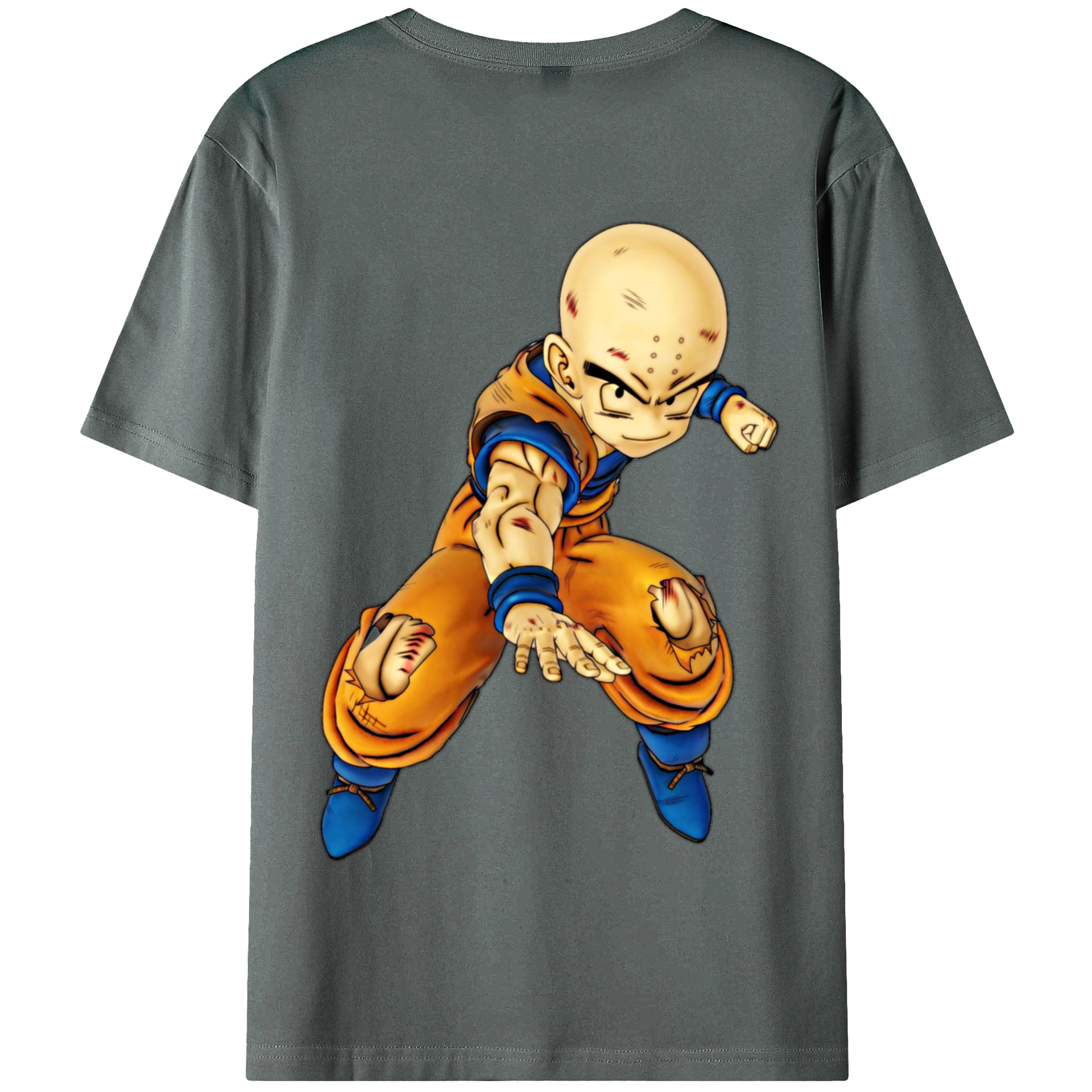 （画像用） ドラゴンボール クリリン DRAGON BALL krillin 綿100％半袖Tシャツ（背面プリント）